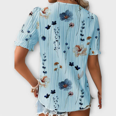 Modieuze blouse met spitse halslijn