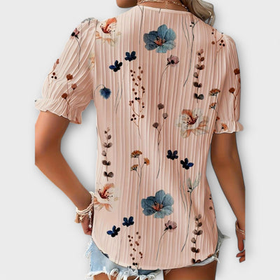 Modieuze blouse met spitse halslijn