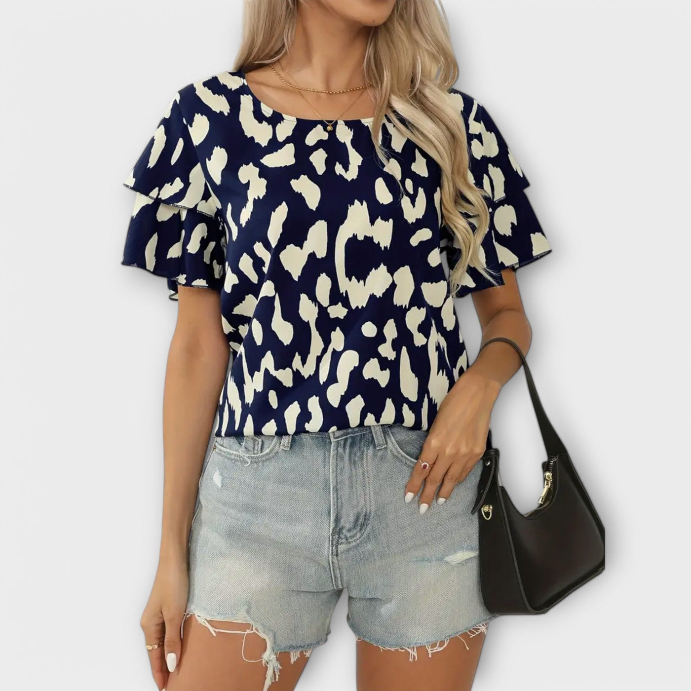 Casual Blouse met Ronde Halslijn