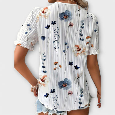 Modieuze blouse met spitse halslijn
