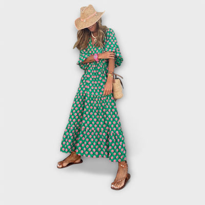 Elegante Geometrische Maxi Jurk