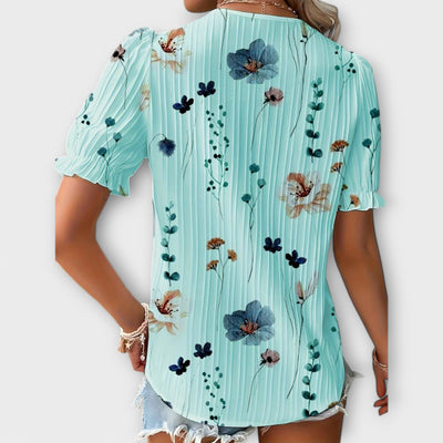 Modieuze blouse met spitse halslijn