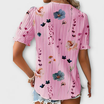 Modieuze blouse met spitse halslijn