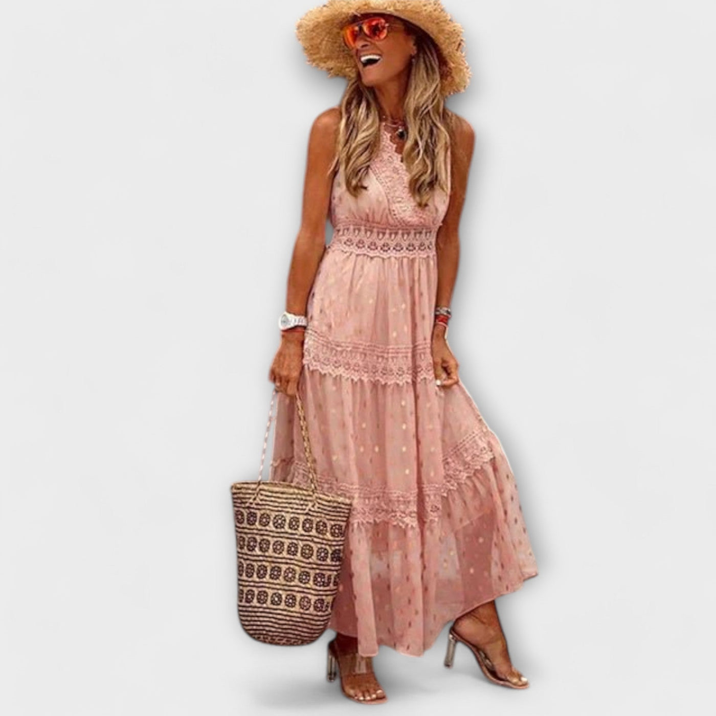 Maxikleed met Boho-kant